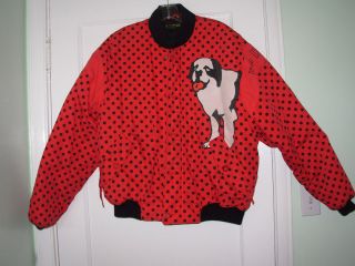 Womens BIG DOGS Red Bomber(or Baseball) Style Jacket. SZ Large. Pre 