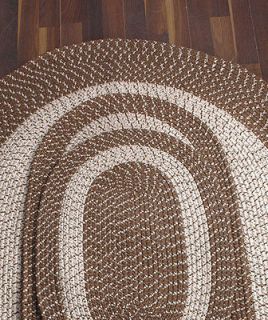 PRIMITIVE COUNTRY STYLE TAN BRAIDED REVERSIBLE 3 PC RUG SET