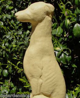 Chic GREYHOUND STATUE Cement Stone Garden Whippet Dog O