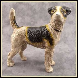 AIREDALE WIRE HAIRED FOX TERRIER DOG Cast Iron DOORSTOP STATUE