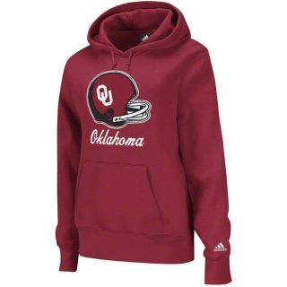 Oklahoma Sooners adidas Red Womens Helmet Patch Too Hooded Sweatshirt