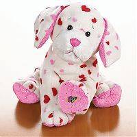GANZ WEBKINZ LOVE PUPPY WITH PINK AND RED HEARTS NO TAG/CODE PLUSH 