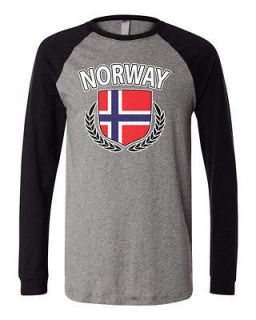   Long Sleeve Baseball T shirt Norwegian Olympic Game Sport Euro Tee