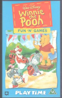 WINNIE THE POOH FUN N GAMES PLAYTIME VIDEO VHS PAL UK WALT DISNEY