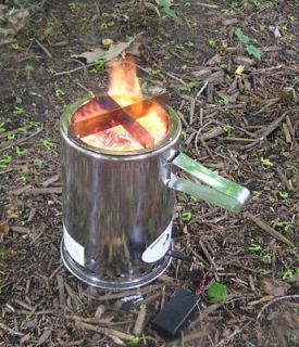 Gassifying Wood gas Camp Stove XL camping burner