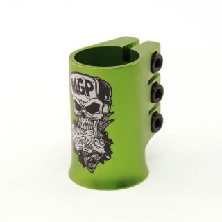 MADD GEAR MGP OVERSIZE SKULL TRIPLE SCOOTER CLAMP GREEN