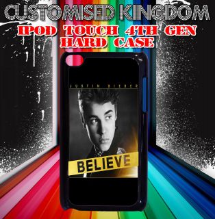 justin bieber BELIEVE GOLD IPOD TOUCH 4TH GEN PRINTED HARD CASE COVER 
