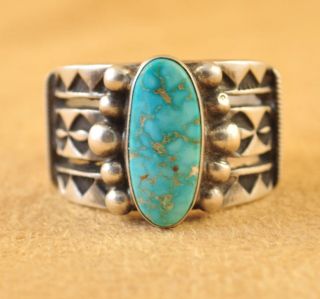   Sterling Silver Handmade Navajo Ring High Grade Kingman Turquoise