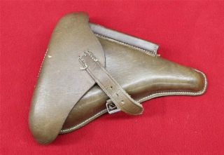 8575) German Holster Luger P08 Leather Reproduction Military