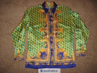 Baroque All Over Print silk shirt Versace Tyga Tisa Royalty Swag 