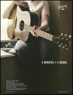 2001 PURE GIBSON ACOUSTIC GUITARS AD 8X11 ADVERTISEMENT 5 MINUTES = 3 
