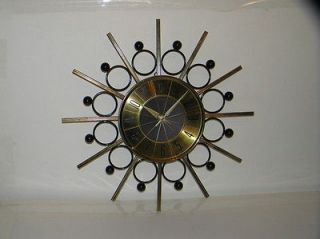 Vintage Elgin Sunburst Mid Century Modern Clock