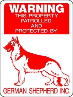 GERMAN SHEPHERD GUARD DOG Aluminum Sign Decal D727