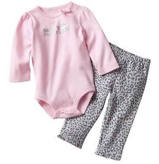 NWT Carters Baby Girl Clothes 2 Piece Set Pink Print Kitty 3 6 9 12 18 
