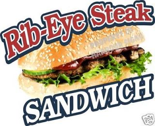   Rib Eye Steak Sub Sandwich Concession Food Truck Mobile Van Decal 14