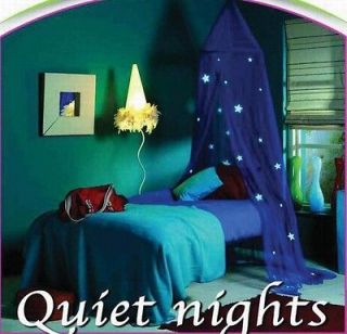 GLOW IN THE DARK BLUE WITH 10 STARS MOSQUITO NET SINGLE LOOKS GREAT!