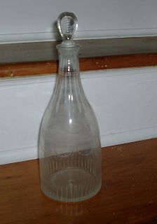 Antique 18th century Blown & Cut Wine Glass Decanter Bottle1790