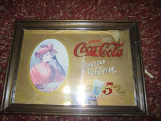 Coca Cola Mirror Vintage 5 Cents Delicious Murray Skoff Enterprises
