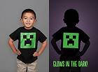 Authentic MINECRAFT Creeper Face Glow Dark Youth Toddler T Shirt XS S 