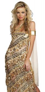 Sexy Gold Fringe Greek Goddess Roman Halloween Costume