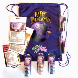 Large Witches Glitter Tattoo Kit for Halloween! Inc.Glue, Stencils 