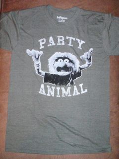 Mens Muppets Animal Party Animal Green T Shirt New with Tags