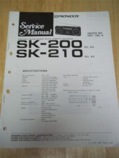   Service Manual~SK 200/​210 Radio Cassette Player~Origina​l~Repair
