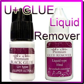 U+ Glue & Remover★Best Strongest Semi Permanent Eyelash Extension 