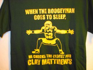   Matthews Boogeyman Green Bay Packers T shirt Sizes S 6XL Green & Gold