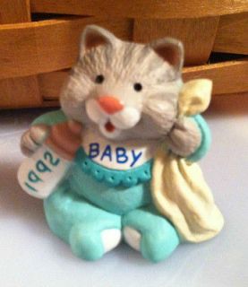   Merry Miniatures 1992 Baby Kitten Cat w/ Bottle Gold Tag Attached