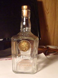 1915 Jack Daniels Tennessee Whiskey gold metal bottle replica
