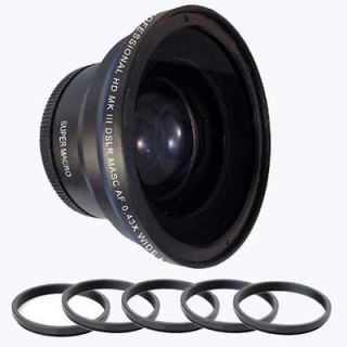 HD WIDE ANGLE 0.43x Lens FOR Canon EOS Rebel 5D 7D XS XSi XT XTi 58/52 