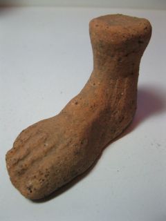 Ancient Artifact Roman/Etruscan/Greek Terracotta Votive Foot Idol 