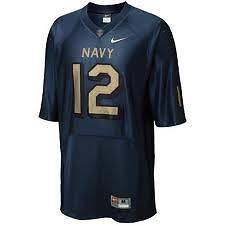   Navy Midshipmen #12 2011 Pro Combat Rivalry Gear Football Blue Jersey
