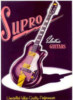 1950s SUPRO GUITAR CATALOG AD REPRODUCTION