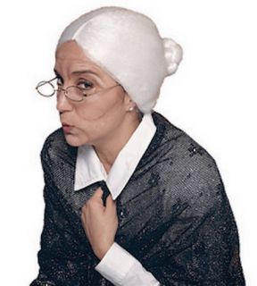 Old Lady White Granny Wig Grandma Costume Wig
