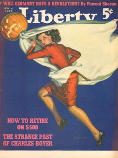 1930s vintage HALLOWEEN Jack o Lantern PUMPKIN Ghost Costume MAGAZINE 