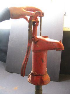 Red Antique Well Water Kitchen Hand Pitcher Pump U.S.A.
