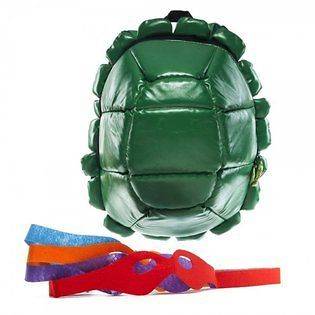   Mutant Ninja Turtles Green Shell Backpack w/ Masks Halloween Costume