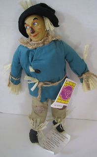 WIZARD OF OZ PRESENTS 1987 SCARECROW 14 DOLL INCLUDING DIPLOMA NWT