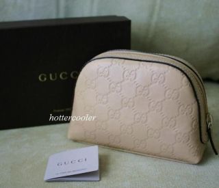 NEW GUCCI Guccissima Leather Zip Around Travel Case/Cosmetic Bag 