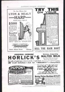 1911 AD Lyon & Healy Double Action Harp Smith Premier Typewriter