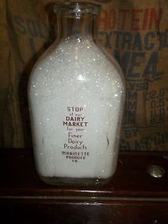 Marinette Produce Co. Half Gallon Milk Dairy Bottle Vintage