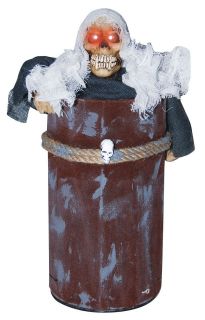 Animated Ghost in Trash Can Light Up Halloween Prop Decor Decoration