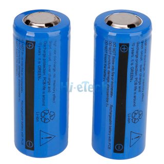   6000mAh 3.7V 26650 Rechargeable Battery Flashlight Torch Blue