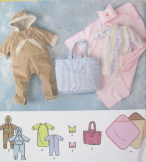 Baby Bunting Hat Diaper Bag Blanket Knit Romper Sewing Pattern 3937 