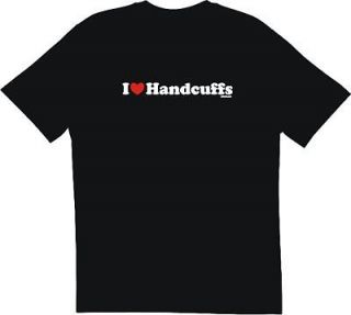 Heart (Love) Handcuffs Mens Tee Shirt PICK Size