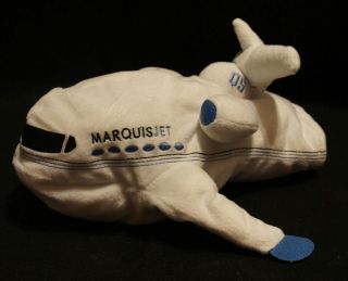 13” Marquis Jet QS Gold Head COver White Soft Stuffed Air Plane 