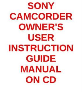Sony Handycam DCR VX1000 CAMCORDER USER OWNERS INSTRUCTION GUIDE 