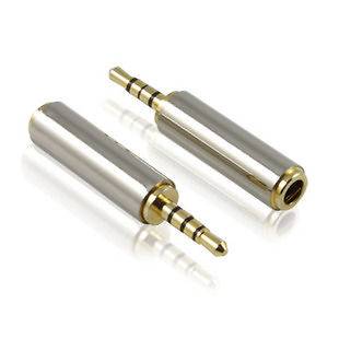 New silver metallic 2.5mm Male Stereo Audio Adapter to 3.5mm Female